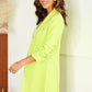 NEON RUCHED SLEEVE LONG BOYFRIEND BLAZER (81255-NEON)