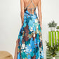 Midnight Botanica Satin Maxi Dress
