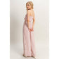 HF25E001-SET-Ruched Top And High Waist Pants Set