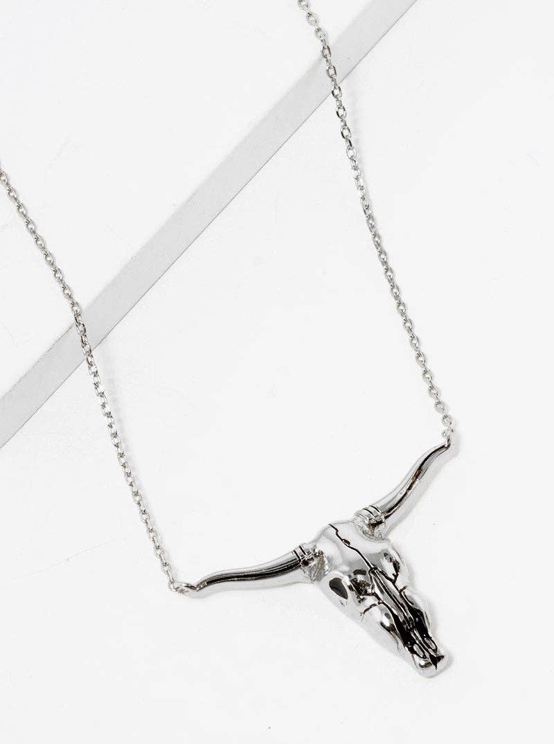 18K Gold Dipped Bull Head Pendant Necklace