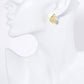 14K Gold Dipped 15mm Pave Set CZ Wavy Double Line Hoop Earrings