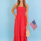 Strapless boho smocked top airflow maxi dress