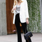 `"._ Woven Solid Classic Blazer