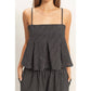 Spaghetti Strap Top And Wide-Leg Pants Set