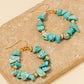 Semi Precious Stone Chip Beaded Hoop Dangle Earrings