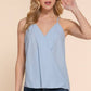 V-neck Surplice Woven Cami Top