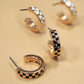 MINI CHECKER HOOP HUGGIE EARRINGS | 31E24864