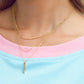 Bar Pendant Layered Adjustable Chain Necklace