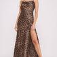 Savage Nights Leopard Satin Maxi Slip Dress