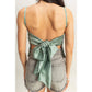 DZ25C126-Satin Back Tie Detail Sleeveless Top