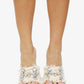 KIDMAN - Raffia Floral Heels, Rhinestone Embellishments