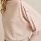 LONG SLEEVE BOAT NECK SHOULDER ZIPPER TOP