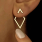 LDC Rhombus Shape Plated Alloy Stud Earrings