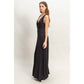 HF25C959-Knotted Bust Sleeveless Jersey Jumpsuit