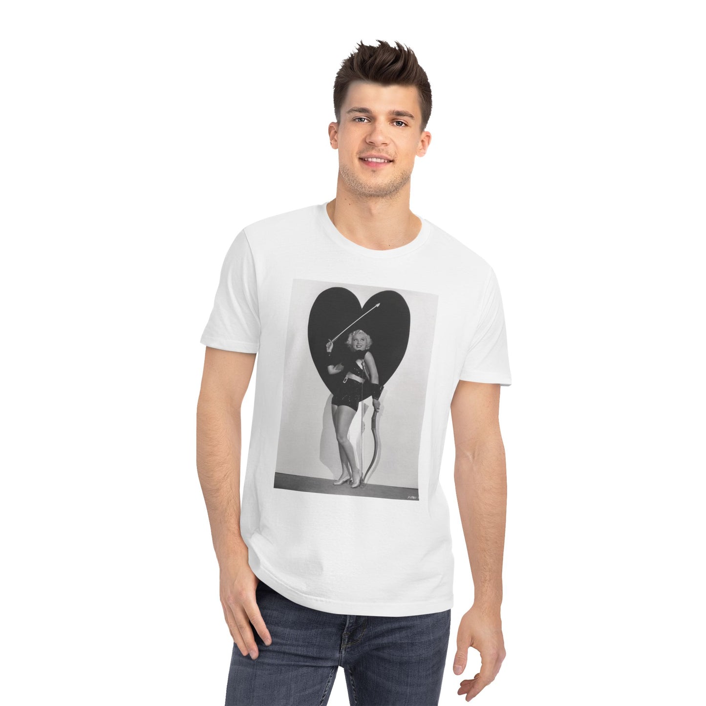Vintage Valentine Rocker Heart Graphic T-Shirt