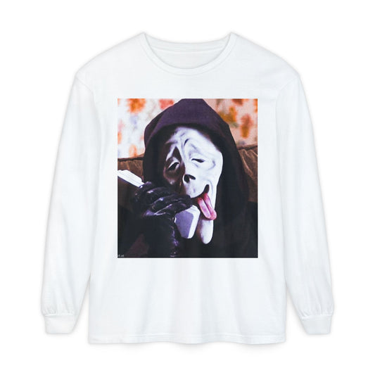 Spooky Long Sleeve T-Shirt, Halloween Tee, Unisex Graphic Shirt, Horror Movie Apparel, Unique Gift for Fans, Casual Wear