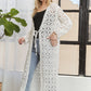 CESW3831- LONG SLEEVES CROCHET ELASTIC CARDIGAN