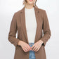 `"._ Woven Solid Classic Blazer