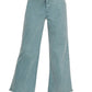 .SI-24919 Acid Washed Frayed Cutoff Hem Straight Wide Pants 0607