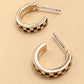 MINI CHECKER HOOP HUGGIE EARRINGS | 31E24864