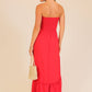 Strapless boho smocked top airflow maxi dress
