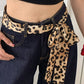 Vintage Leopard Print Waist Belt Silk Scarf DPWB2711
