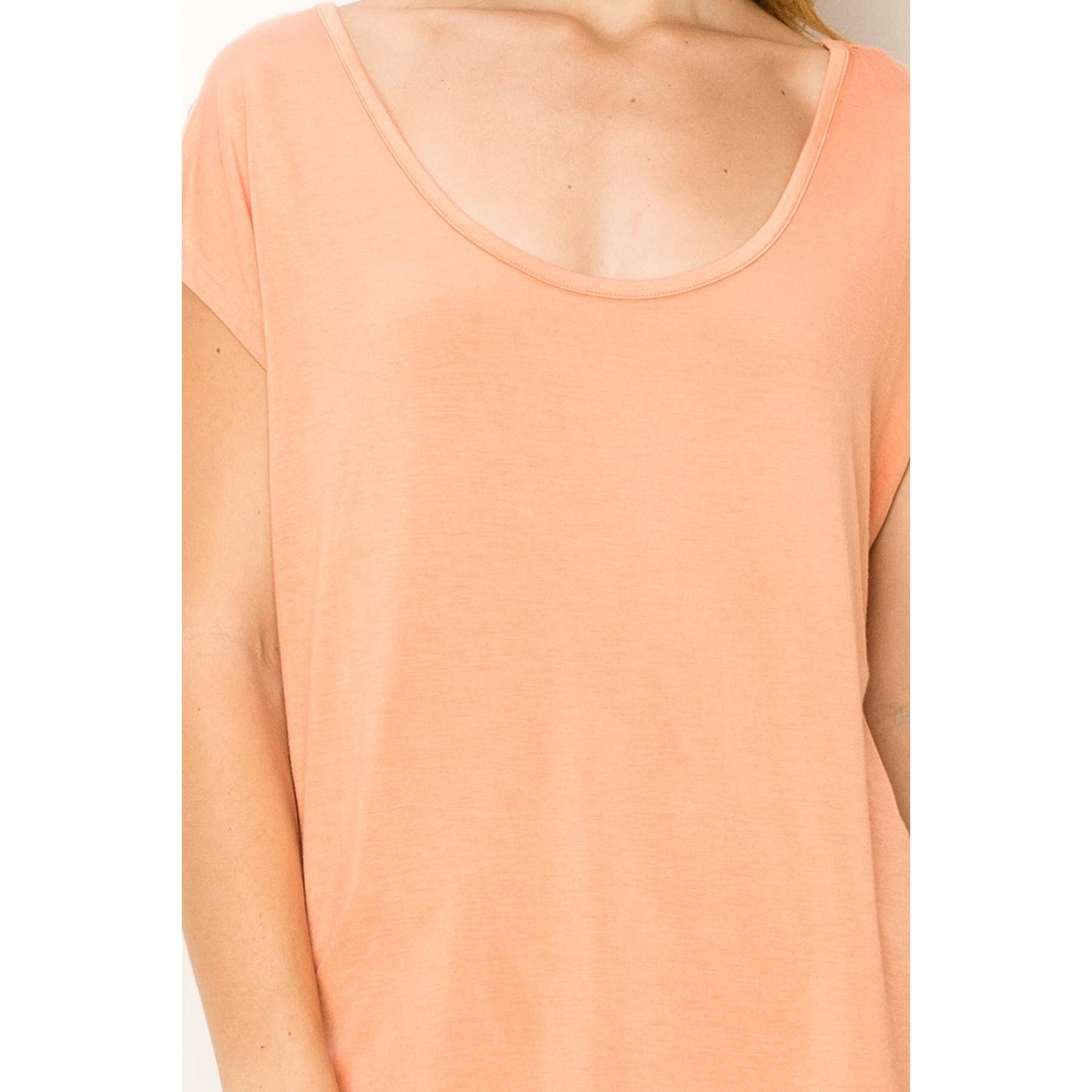 Scoop Neck Short Sleeves Top