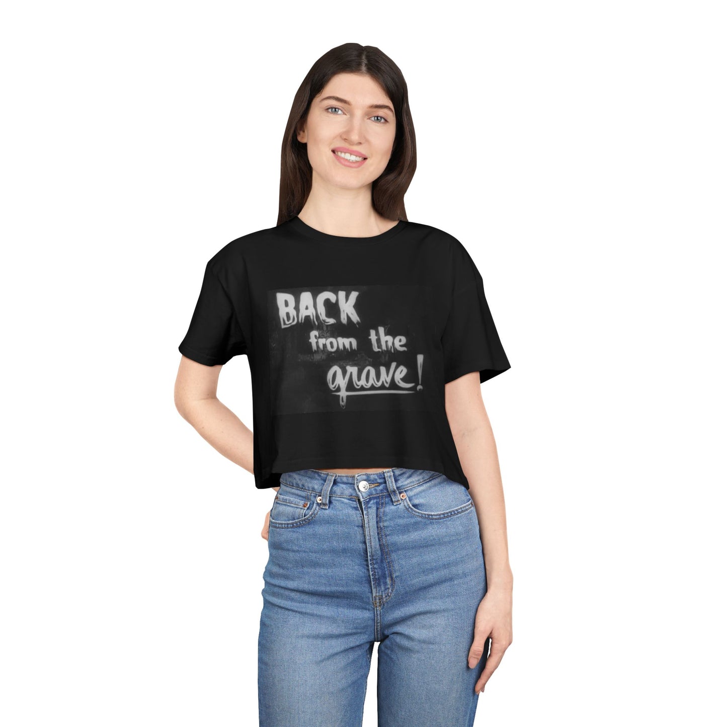 Spooky Fun Women's Crop Tee - Perfect for Halloween, Ghost Lovers, and Casual Style, Statement Shirt, Fashion Tee, Everyday Wear