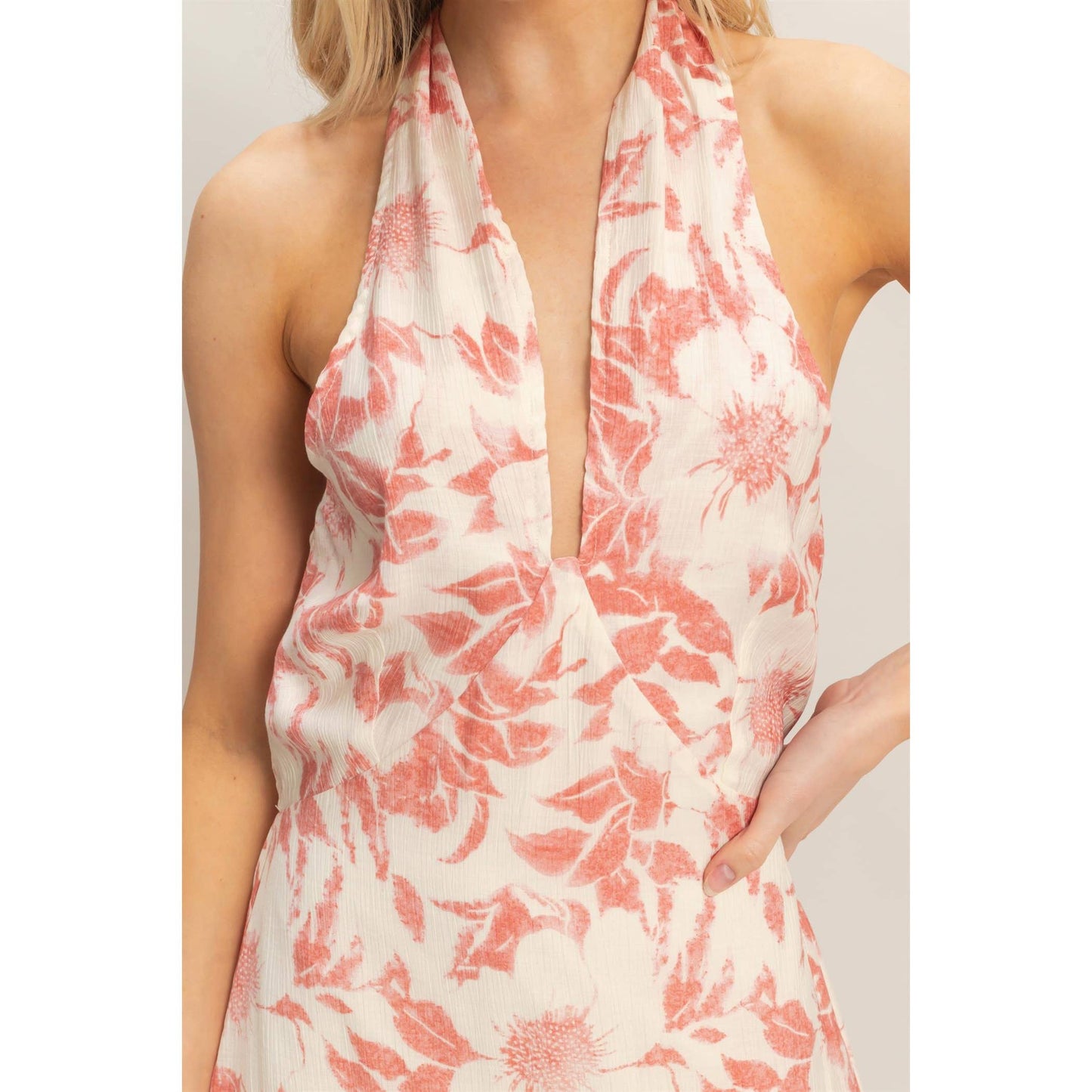 Floral Halter Neck Dress