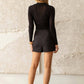SOLID COLLARED LONG SLEEVE KNIT SWEATER