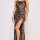 Savage Nights Leopard Satin Maxi Slip Dress