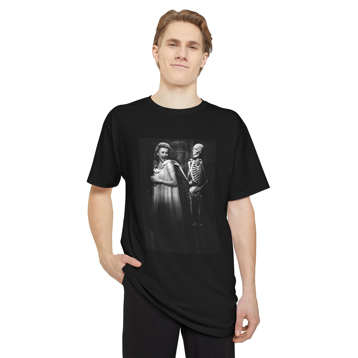 Silly Skeleton Graphic Tee | Unisex Long Body T-Shirt, Halloween Style, Casual Wear, Unique Gift, Trendy Fashion, Fall Collection