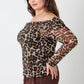 Sasha Plus Size Leopard Print Off-the-Shoulder Blouse
