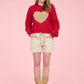 HEART JACQUARD CREW NECK KNIT PULLOVER SWEATER