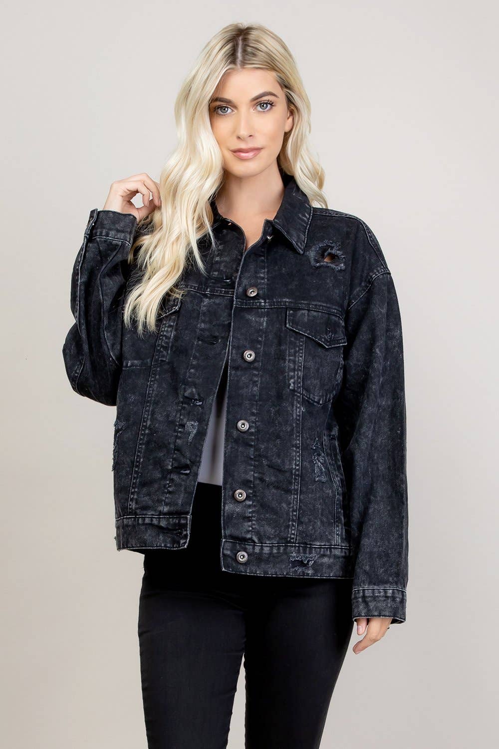 Destroyed Oversize Denim Jacket
