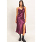 Cowl Neck Satin Slip Dress