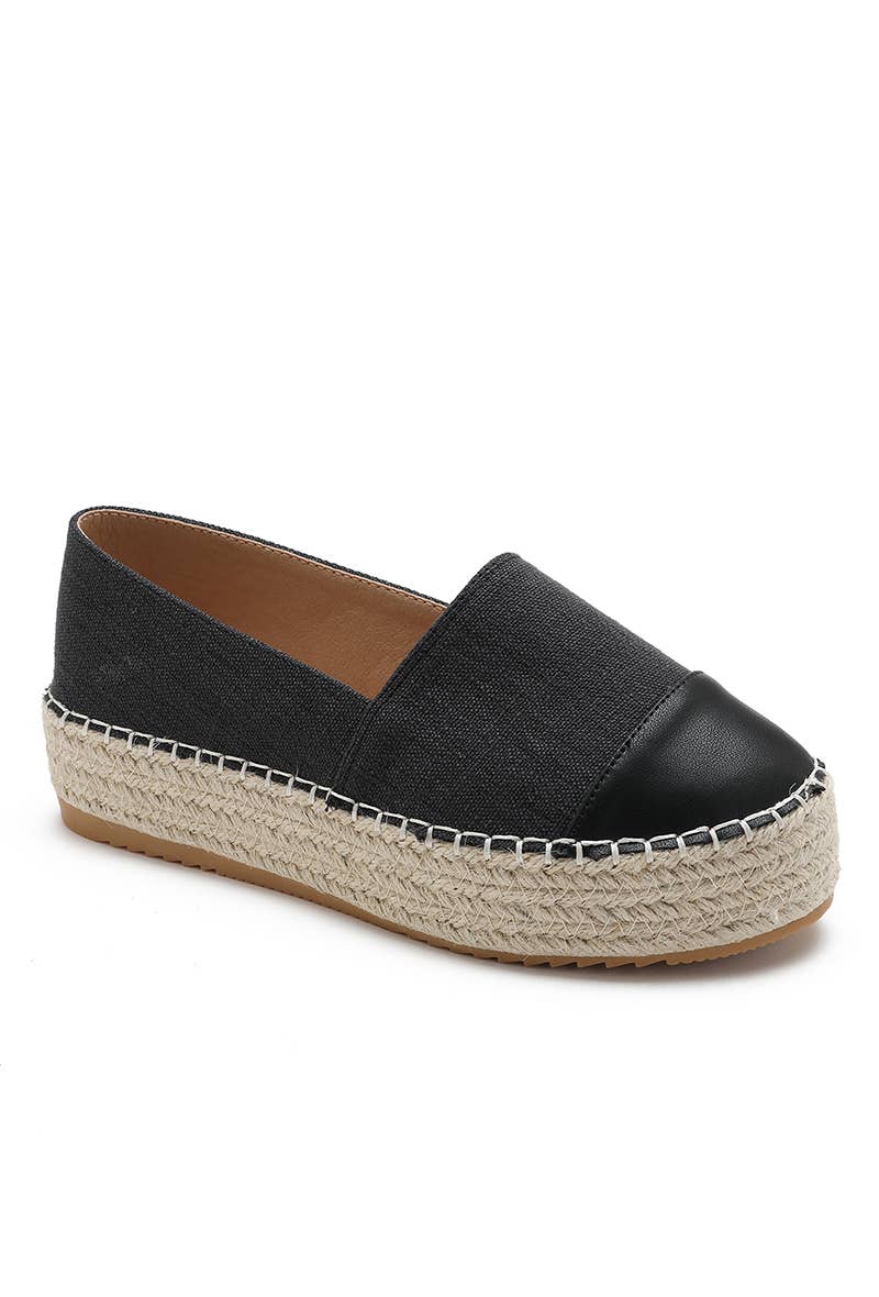 Trendy Bicolor Wedge Espadrille H8-925