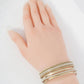 Dual-Tone Chain Ball Textured Layered Metal Open Cuff Bracelet