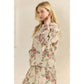 Floral Printed French Terry Hoodie