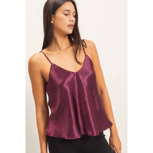 V-Neck Satin Cami Top