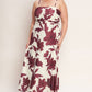 Plus Maroon Floral Mesh Midi Dress