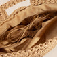 Semi Circle Straw Woven Hand Bag