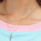 Bar Pendant Layered Adjustable Chain Necklace