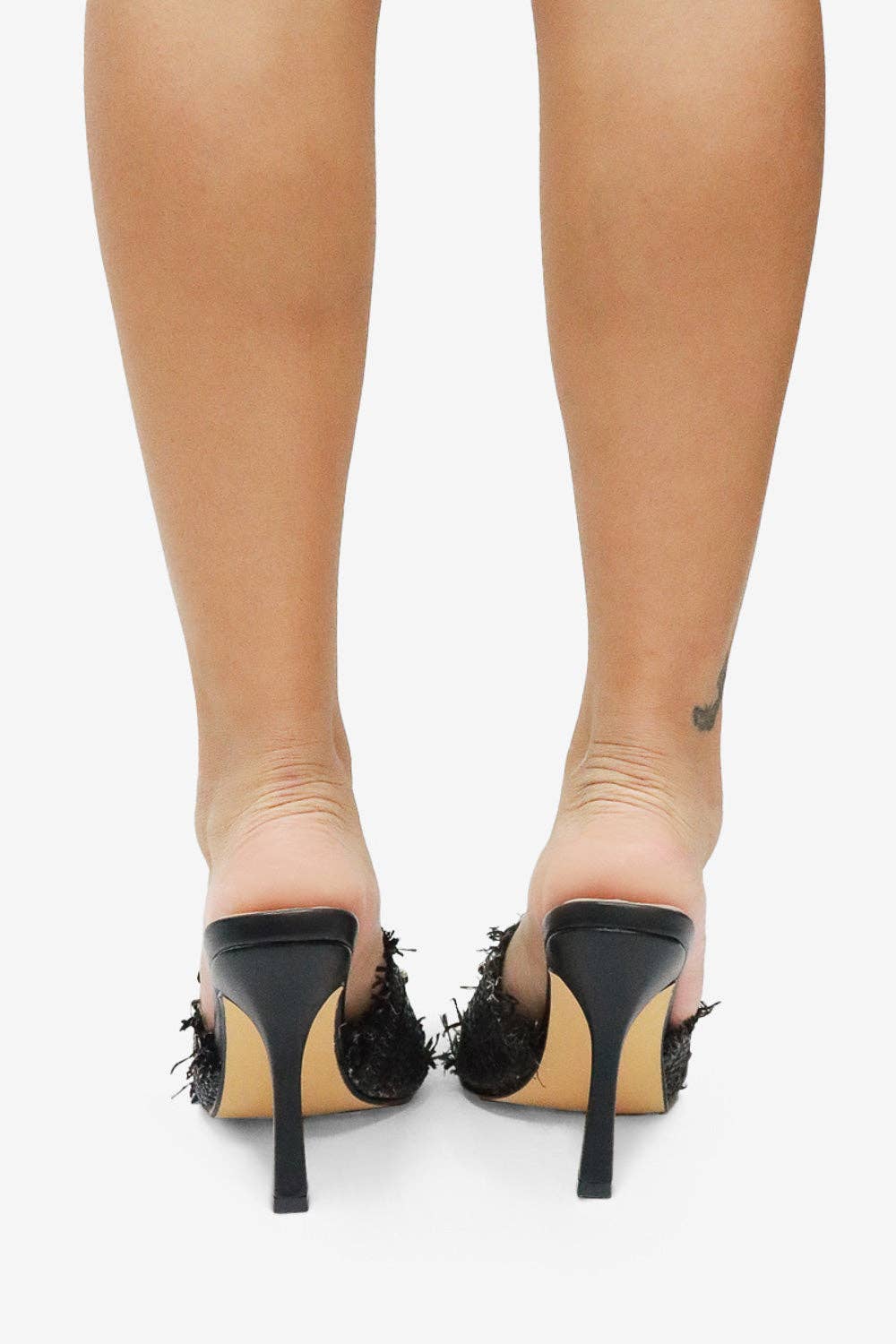 KIDMAN - Raffia Floral Heels, Rhinestone Embellishments