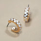 MINI CHECKER HOOP HUGGIE EARRINGS | 31E24864