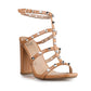 FN VITRO STUDS DRESSY SANDALS IN CAMEL