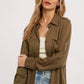 STUDDED EPAULETTE BUTTON UP SHIRT