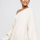 BOAT NECK BUBBLE SLEEVE PLUS SIZE SWEATER PLUS