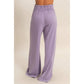 Mineral Washed Wide-Leg Smocked Waist Pants