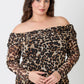 Sasha Plus Size Leopard Print Off-the-Shoulder Blouse